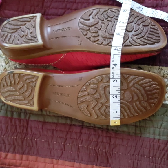 JENNY By ARA* Red nubuck leather slip on mule low heel flat stylish shoes - Picture 8 of 11